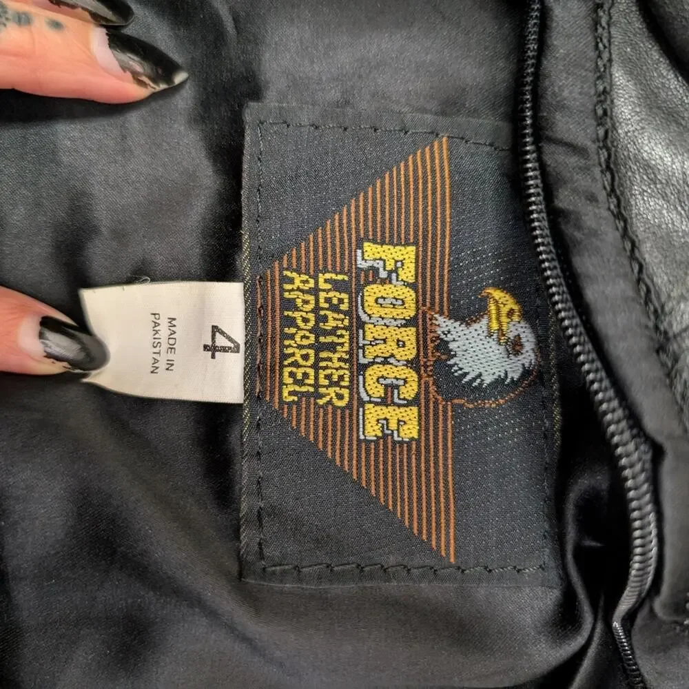 Vintage Force Leather Motorcycle Jacket - Picture 10 of 13